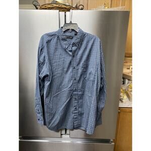 Birch Bay Button Up Shirt Men's XL Long Sleeve Blue Checkered Casual